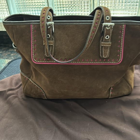 COACH Suede tote bag - Picture 2 of 5